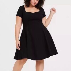 Torrid Textured Black Knit Skater Dress Size 1X